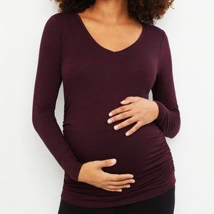 Motherhood Maternity Long Sleeve T-Shirt Purple Large
